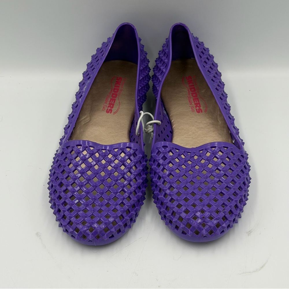 The Original Skidders Women's Jelly Ballet Flats Purple Spike Causal Shoes Sz 8